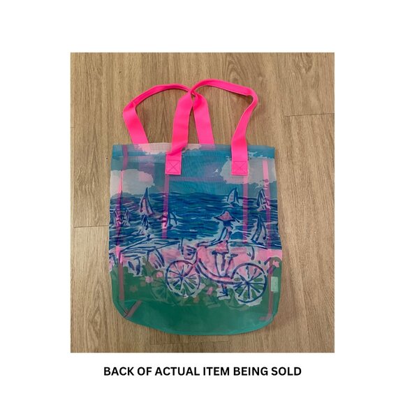 Lilly Pulitzer Let's Go Somewhere Mesh Shopper Tote Bag - Picture 3 of 4